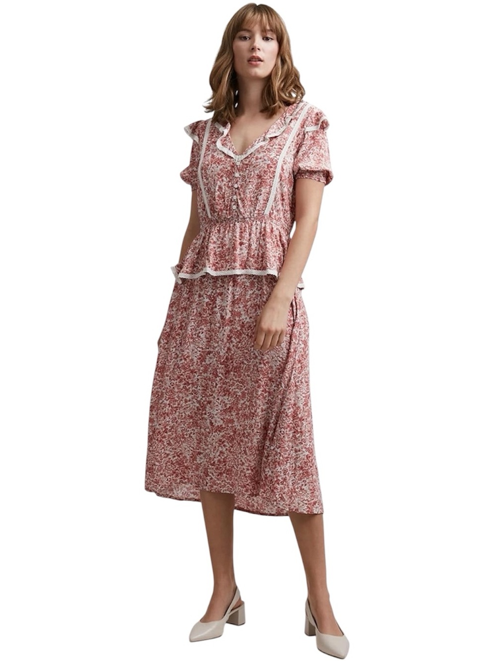 Atelier Reve Irami Floral Peasant Midi Dress